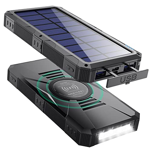 HRTOJ Power Bank 25W PD QC4.0 Wireless Solar...